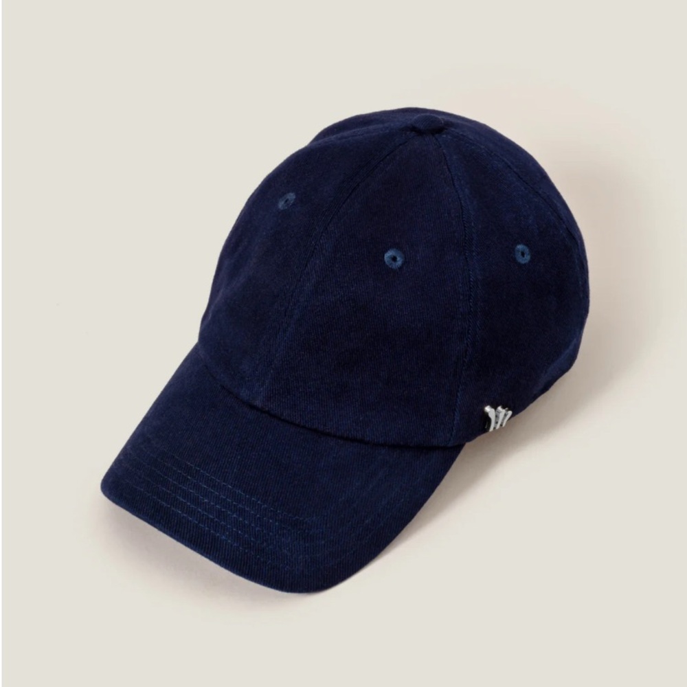 Chord NAVY ORGANIC COTTON STRETCH TWILL WITH SILVER HARDWARE